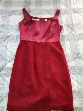 Vintage Niteline Women's Red Sleeveless Dress And Jacket Suit Size 6
